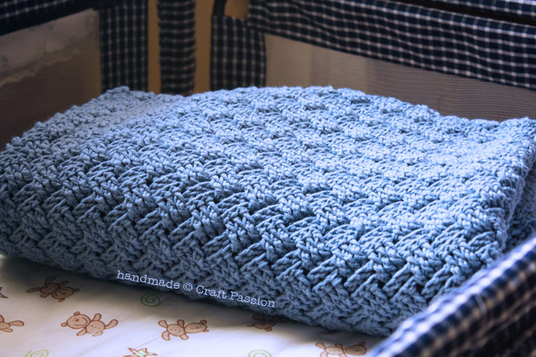 crochet afghan blanket with basket weave pattern
