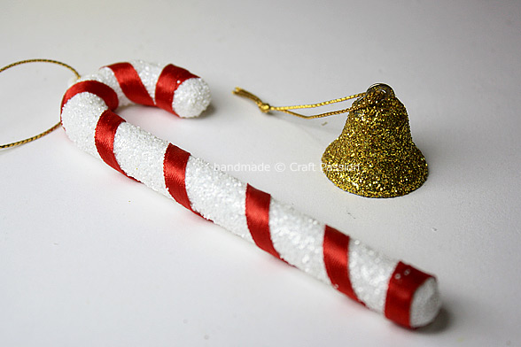 glittered candy cane