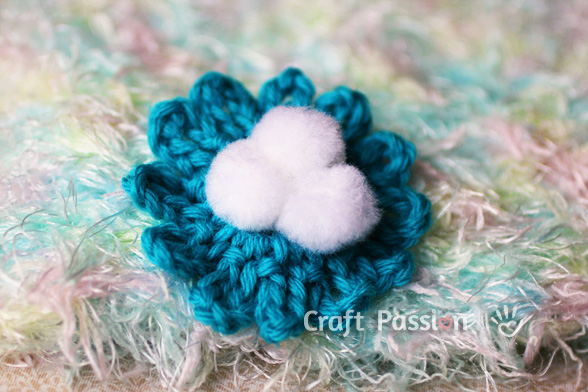 crochet flower brooch