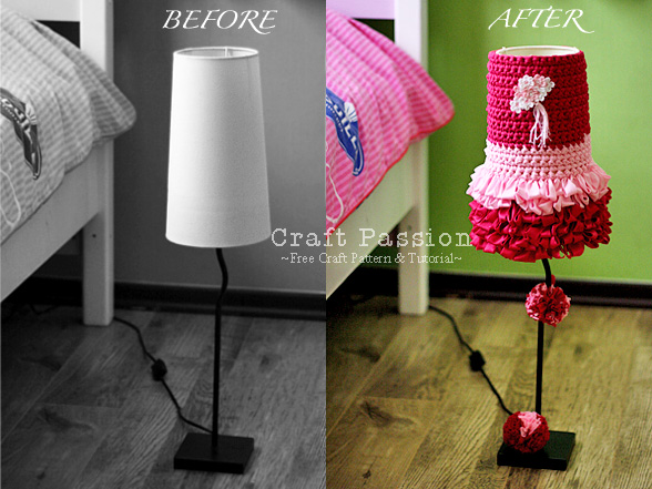 Crochet loopy lampshade cover dolly lampshade