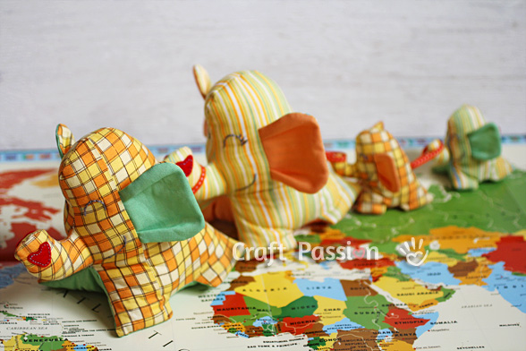 sew elephant stuffed toy