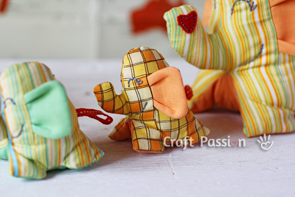 sew elephant stuffed toy