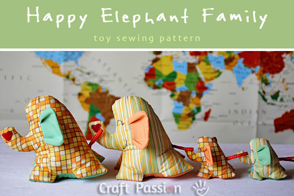 sew elephant stuffed toy
