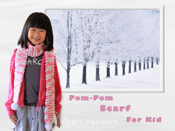 pom pom scarf knit pattern
