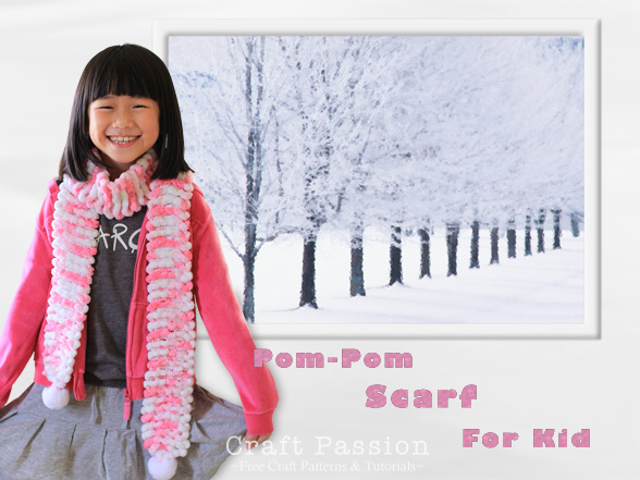 kid scarf pom pom