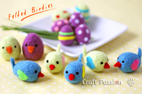 needle felted little birds