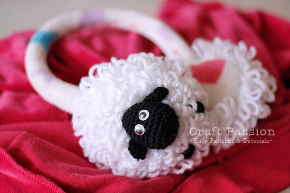Warm sheep earmuffs crochet pattern