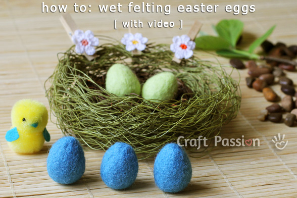 wet felted eggs