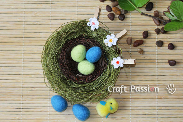 wet felting easter egg