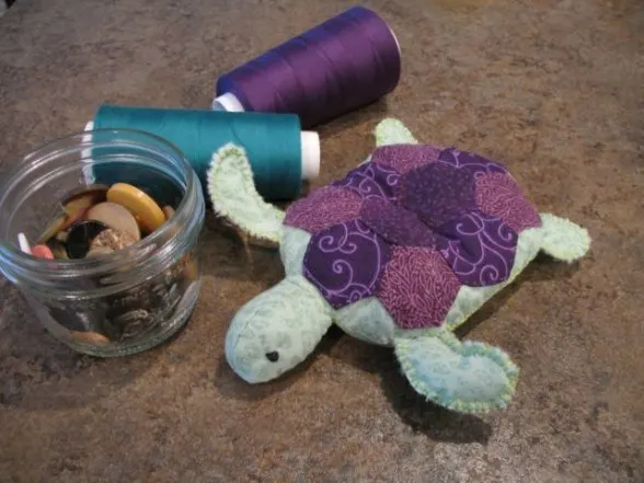 small turtle pincushion