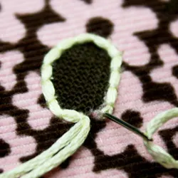 Embroidery Couching On Flower