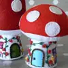 Toadstool Cottage & Mushroom House Pincushion by The Little House By The Sea