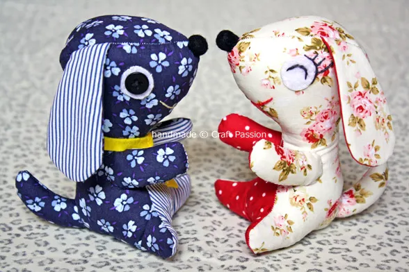 Sewing cute small puppy plush toy free pattern tutorial