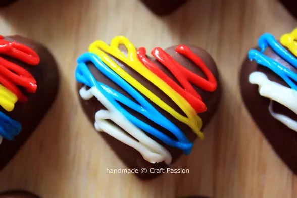 Red Yellow Blue White Heart Chocolate