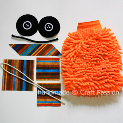 Material Sewing Puffer Fish From Microfiber Chenille Mitten