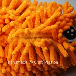 Sewing Puffer Fish From Microfiber Chenille Mitten