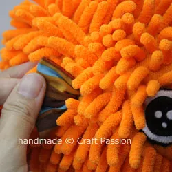 Sewing Puffer Fish From Microfiber Chenille Mitten