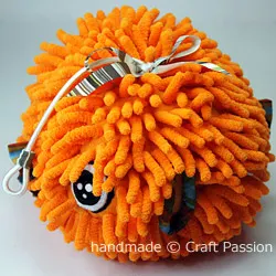 Sewing Puffer Fish From Microfiber Chenille Mitten