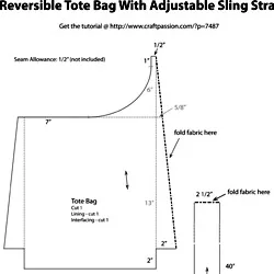 Paper Pattern For Reversible Tote Bag