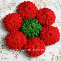 Crochet Poinsettia Drink Coasters