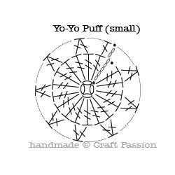 yo-yo puff crochet diagram pattern