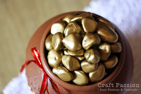 A pot of gold nuggets