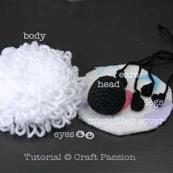 Sheep Amigurumi Parts
