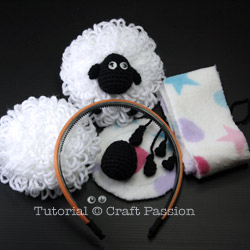 Crochet sheep earmuffs