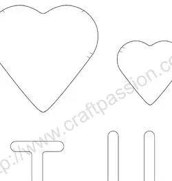 I love U Heart template pattern