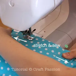 how to top stitch elastic band on short pant