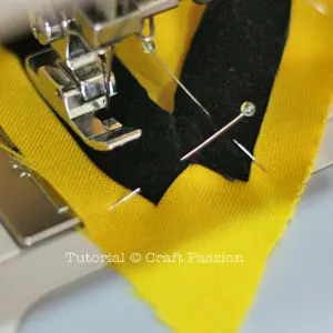 Sew piping with zipper footer