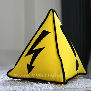Safety Sign Triangle Throw Pillow