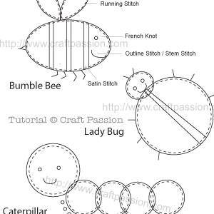 Garden Bug Applique Pattern