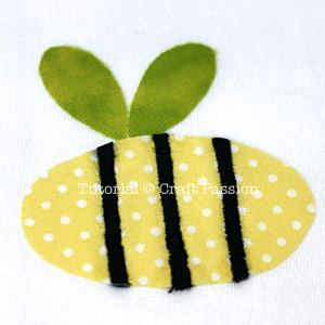 Onesie Applique Bumble Bee Pattern