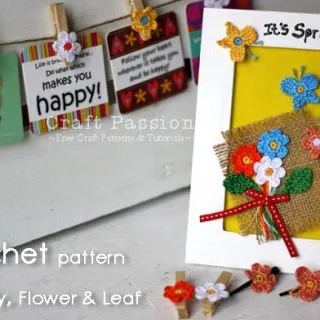 leaf butterfly flower crochet pattern