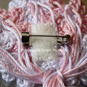 crochet flower brooch back