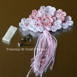 crochet flower brooch material