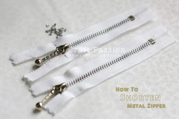how to shorten metal zipper