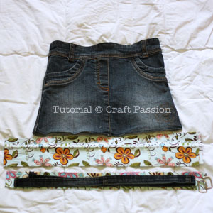 Refashion denim skirt material