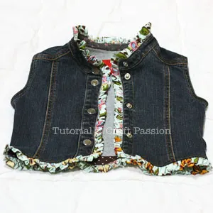 ruffles denim vest