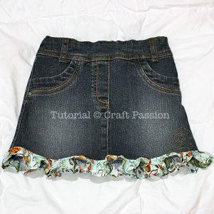 ruffles denim skirt