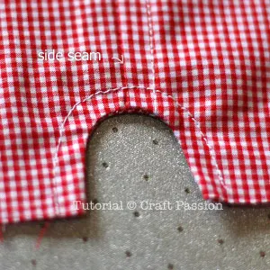 curve notch on short pants