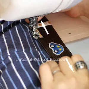 stretch and sew elastic band onto shorts