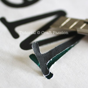 cut-letter cut letter on freezer paper