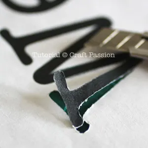 cut letter on freezer paper