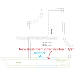 add tie hem to shorts pattern