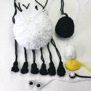 Amigurumi baby sheep parts