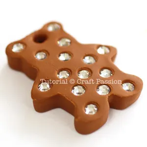 make rhinstone teddy bear charm