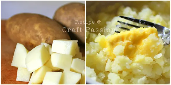 chunky mashed potatoes with butter