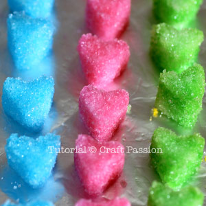 colorful sweet heart sugar cube
